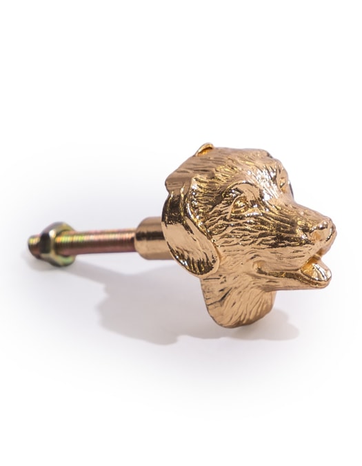 Gold Dog Head Drawer Knob (to be bought in qtys of 6)