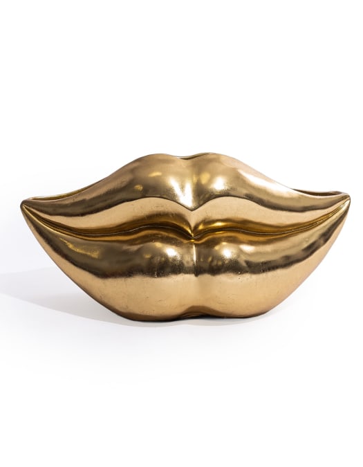 Extra Large Gold Lips Planter