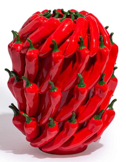 Multi Red Chilli Ceramic Vase
