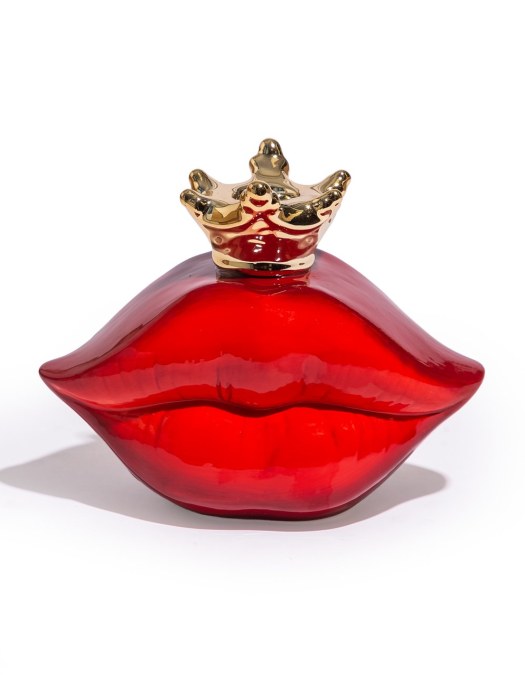 "Queen of Lips" Red Ceramic Candle Holder (to be bought in qtys of 2)
