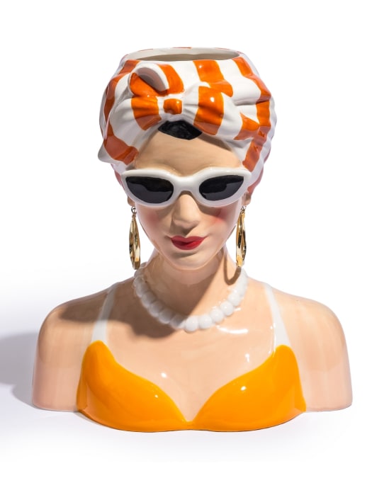 "Summer Chic" Lady Bust Vase