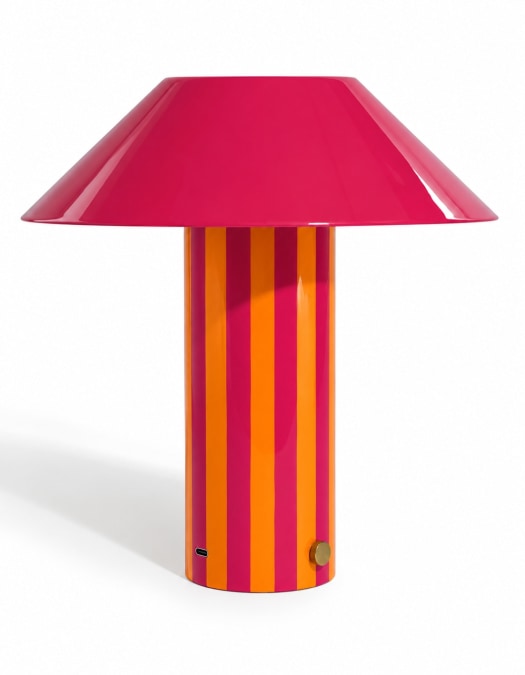Orange/Pink Stripe Rechargeable Table Lamp