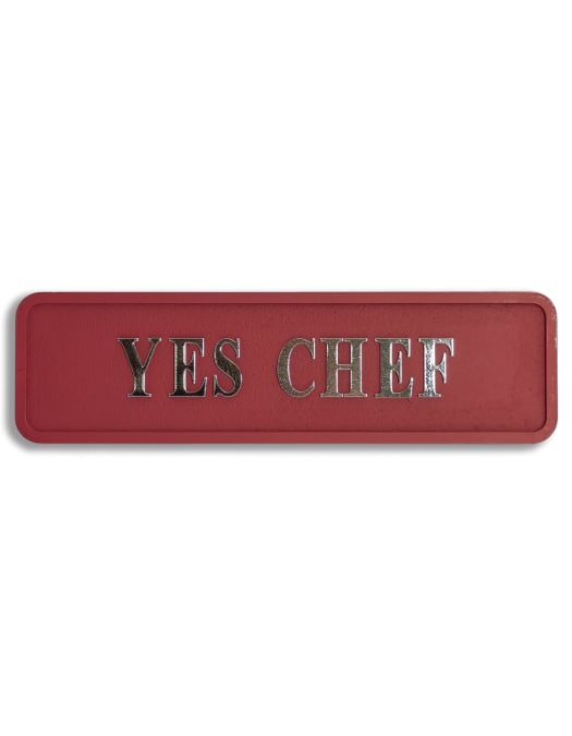 Red & Silver "Yes Chef" Wall Sign