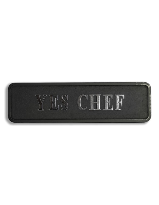 Black & Silver "Yes Chef" Wall Sign