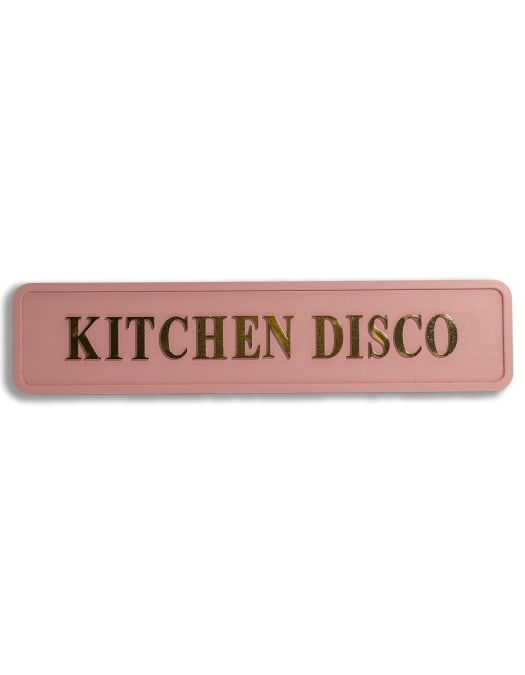 Pink & Gold "Kitchen Disco" Wall Sign
