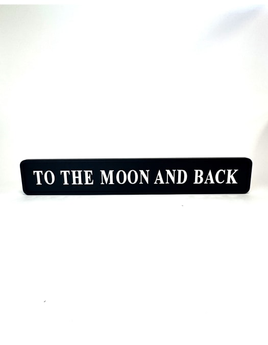 Black & Silver "To The Moon & Back" Wall Sign