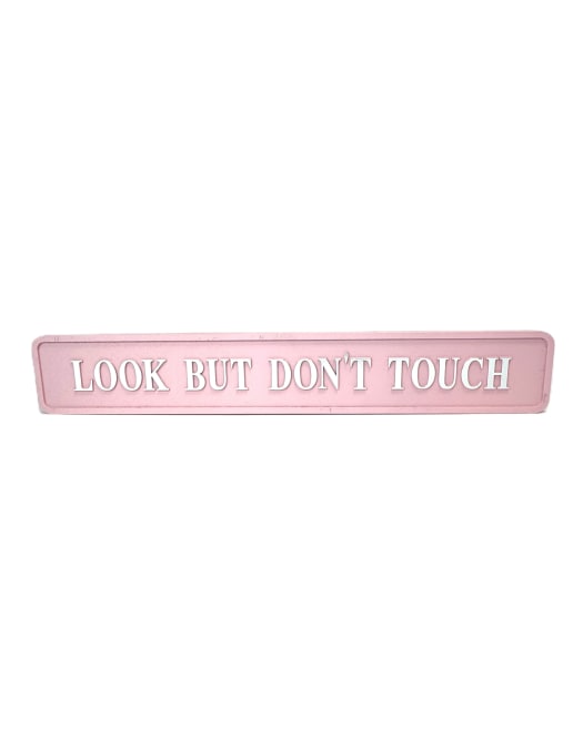 Pink & Silver "Look But Don't Touch" Wall Sign
