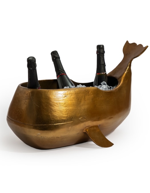 Large Gold Aluminium Whale Ice Bucket