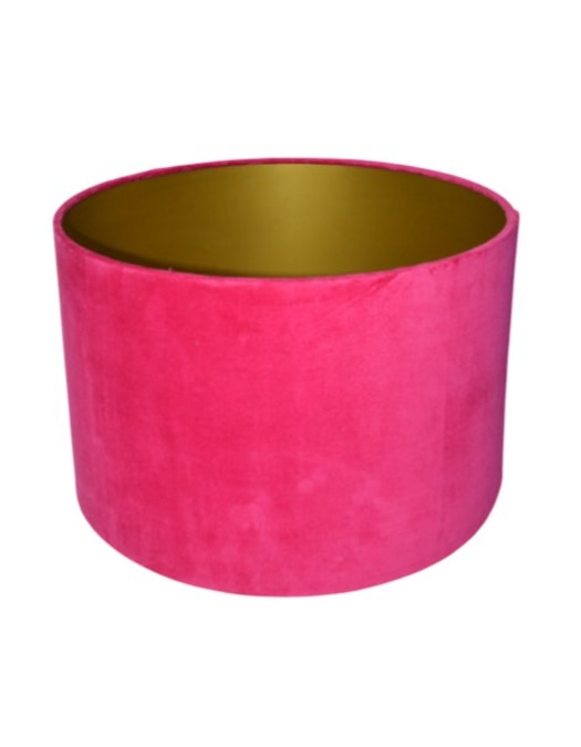 Pink Velvet 40cm Cylinder Shade w/ Gold Inner Lining