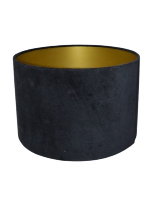 Black Velvet 40cm Cylinder Shade w/ Gold Inner Lining