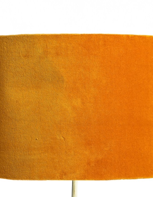 Yellow Ochre 40cm Velvet Cylinder Shade w/ Gold Inner Lining