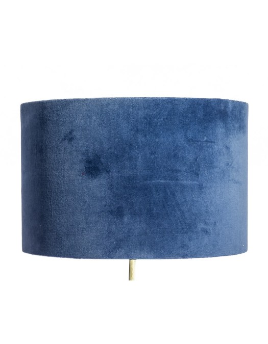Light Royal Blue 40cm Velvet Cylinder Shade w/ Gold Inner Lining