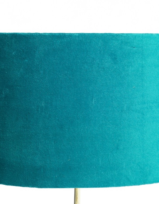 "Ocean" Velvet 40cm Cylinder Shade w/ Gold Inner Lining