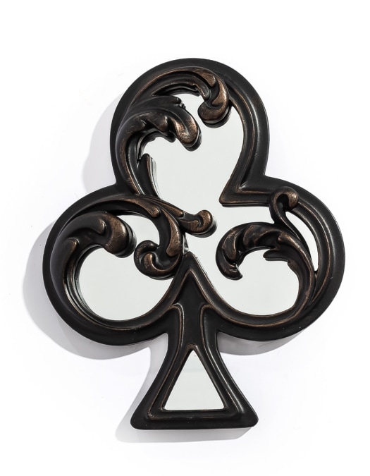 Antique Black "Club" Mirrored Wall Ornament