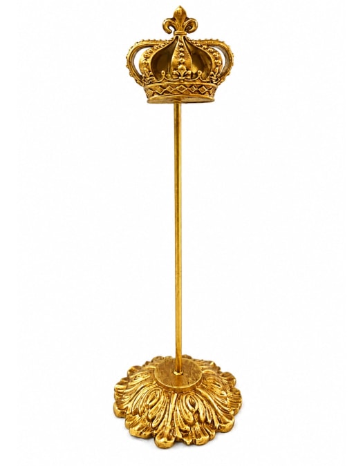 Gold "Crown" Magnetic Card / Photo Holder on Stand