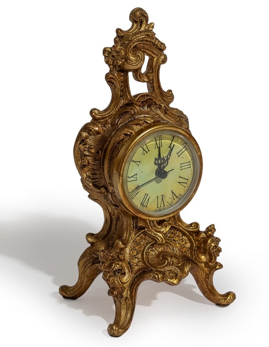 Antique Gold Ornate Mantle Clock
