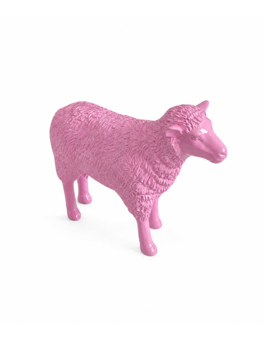 Medium Bright Pink Sheep Figure