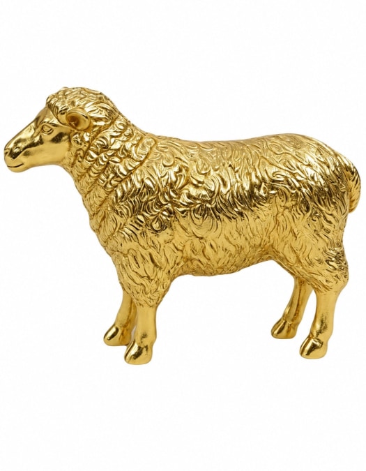 Large Gold Sheep Figure