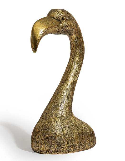 Antique Gold Flamingo Head Candle Holder (to be bought in qtys of 2)