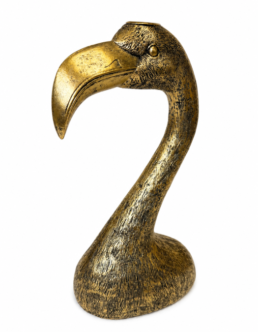 Antique Gold Flamingo Head Candle Holder (to be bought in qtys of 2)