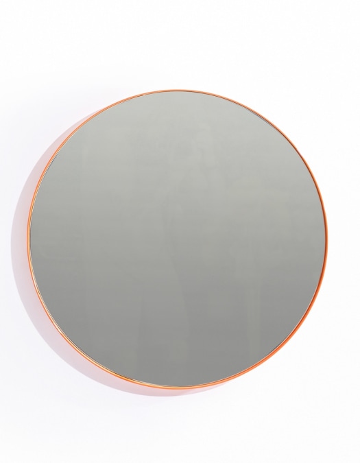 Round 60cm Burnt Orange Framed Wall Mirror