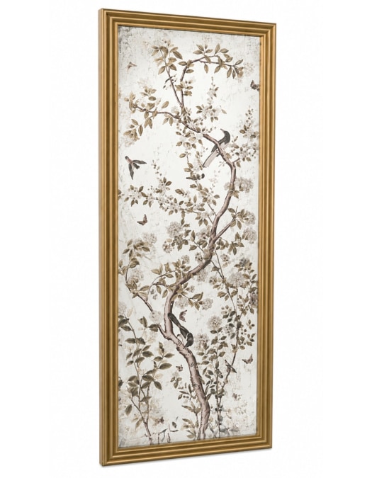 Large Rectangular Gold-Framed Roku Garden Wall Mirror
