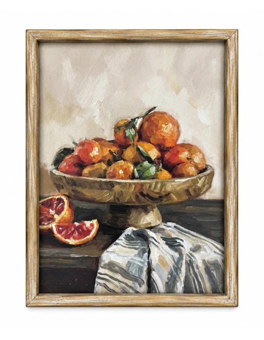 "Mediterranean Oranges" Still Life Framed Print w/ Glass
