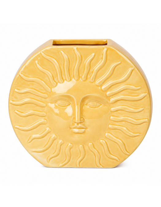 Round "Surya Sun" Yellow Vase