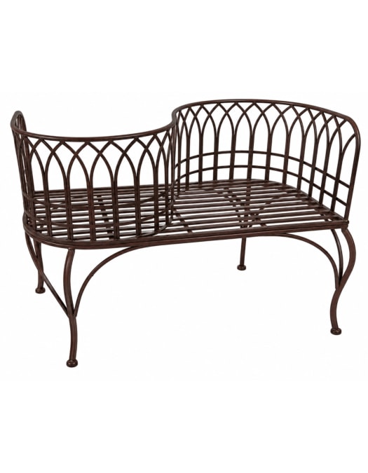 "Rusted Black" Metal "Tete-a-Tete" 2 Seater Garden Bench