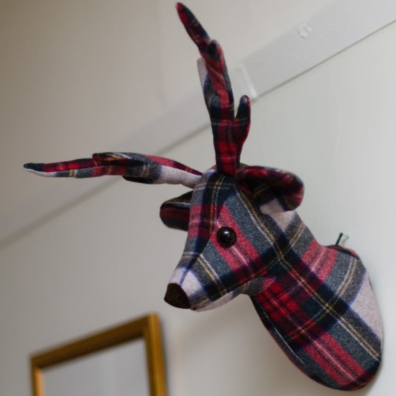 Plaid Stag Trophy Head Deer by Dora Designs