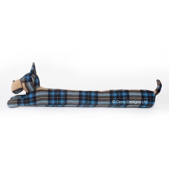 Plaid Scottie Dog Draught Excluder by Dora Designs