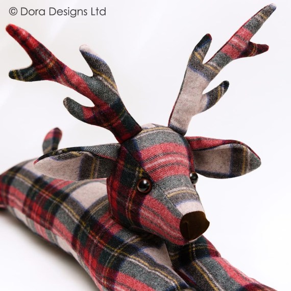 Plaid Stag Draught Excluder Red/Green Dora Designs Ltd