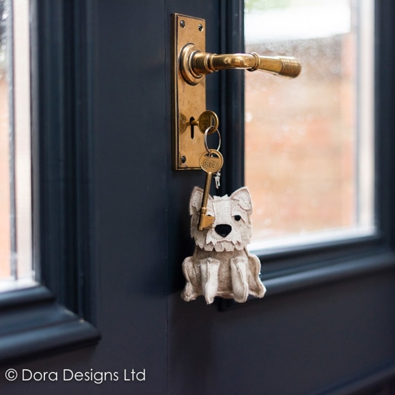 Westy Keyrings / West Highland White Terrier Key Chains and Dog Collar Charms. Popular British Dogs. — Sketched by Ste