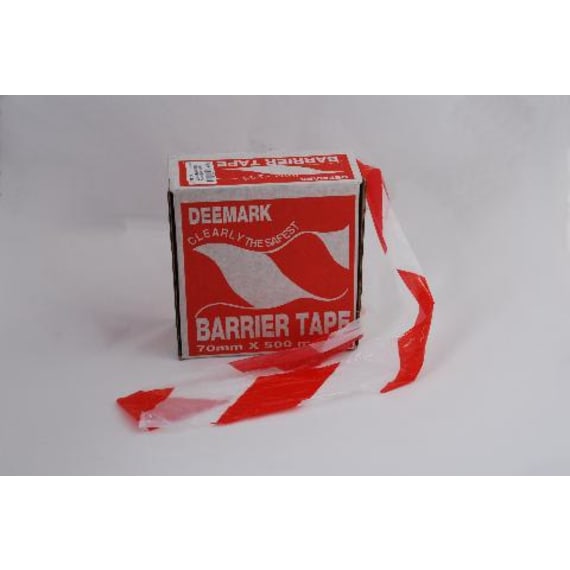 Le Mark BT75500RWHEAVY Barrier Tape - Red & White Stripes 75mm x 500m