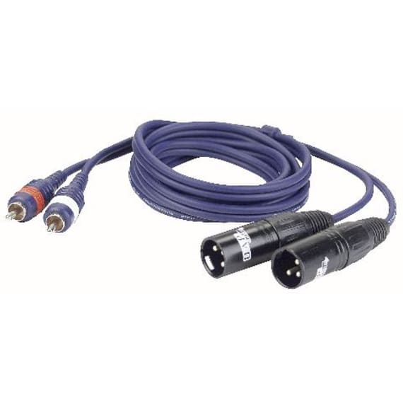 DAP FL263 2 x XLR 3pin Plug to 2 x Phono Plug Cable - 3m