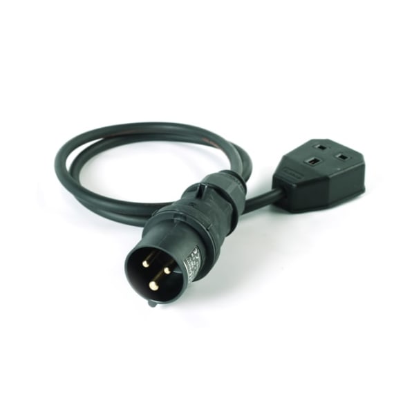 StageCable 16A Plug to 13A Socket Cable 1.5mm - 1m