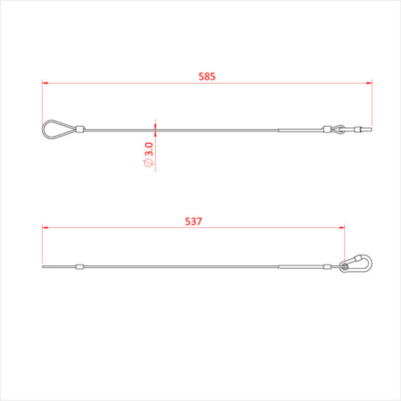 Doughty T22001 15Kg Safety Bond 3mm  M6 Screw Carabiner Dimensions Stage Electrics