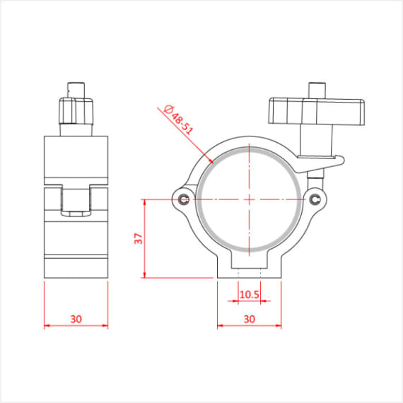 Doughty T5812201 Super Lightweight 50mm Half Coupler Dimension Stage Electrics
