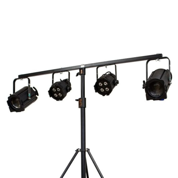 Doughty  T43101 Tee Bar Square 1250mm 4 Lantern Black Stage Electrics