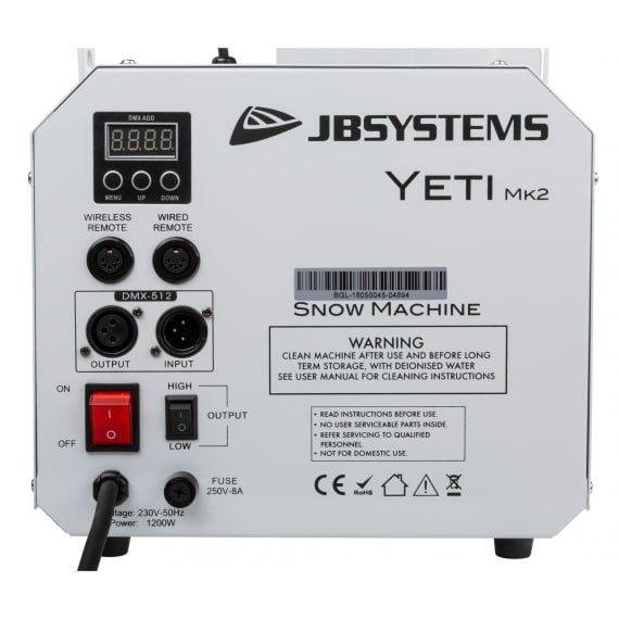 JB Systems B04896 YETI MK2 Snow Machine 1200 W