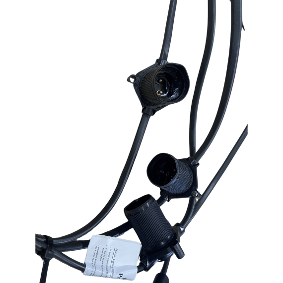 StageStore  Lighting Festoon Cable - Black 5m 10x BC Holders - Bare Ends