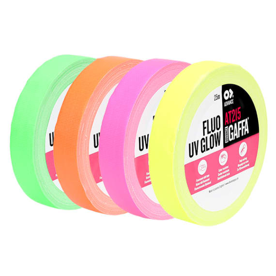 Advance 200291 AT215 Fluorescent Cloth Gaffa Tape 19mm x 25m - Pink