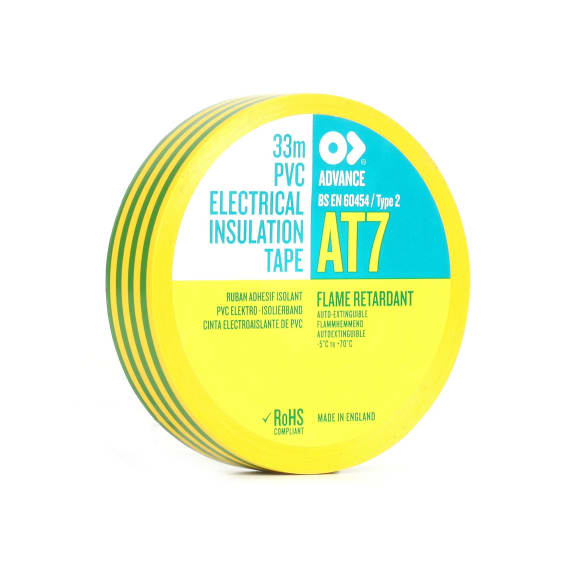 Advance 109159 AT7 33m PVC Insulation Tape Earth Stage Electrics