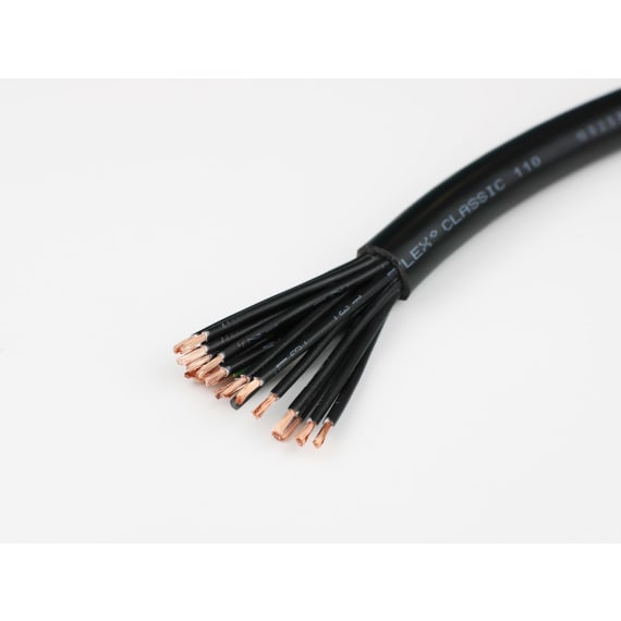 StageFlex Metre x VDE0295 PVC Pro Cable -18core Numbered 2.5mm Black