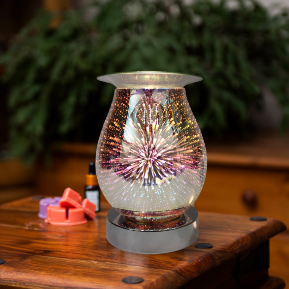 Fireworks 3D lamp silver base