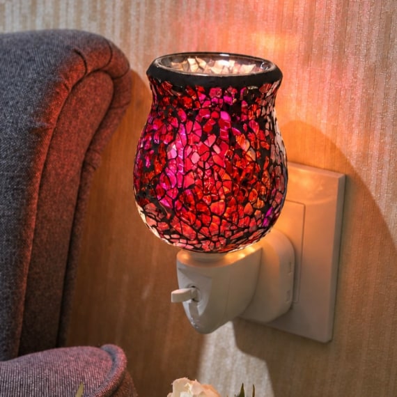 Fuchsia Gem Crackle Mosaic Wax Warmer