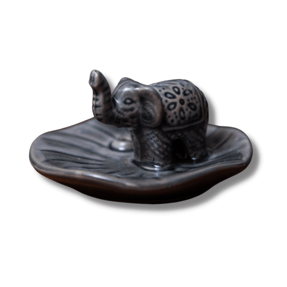 Grey Ceramic Elephant Incense Holder