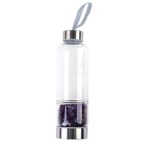 Layered Amethyst Crystal Water Bottle