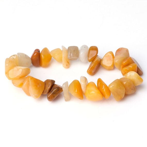 Yellow Jade Stretch Bracelet Krishna Culture