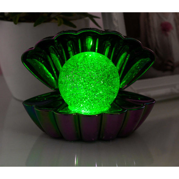 Black Pearl - Colour LED Clam wt Glitter Pearl